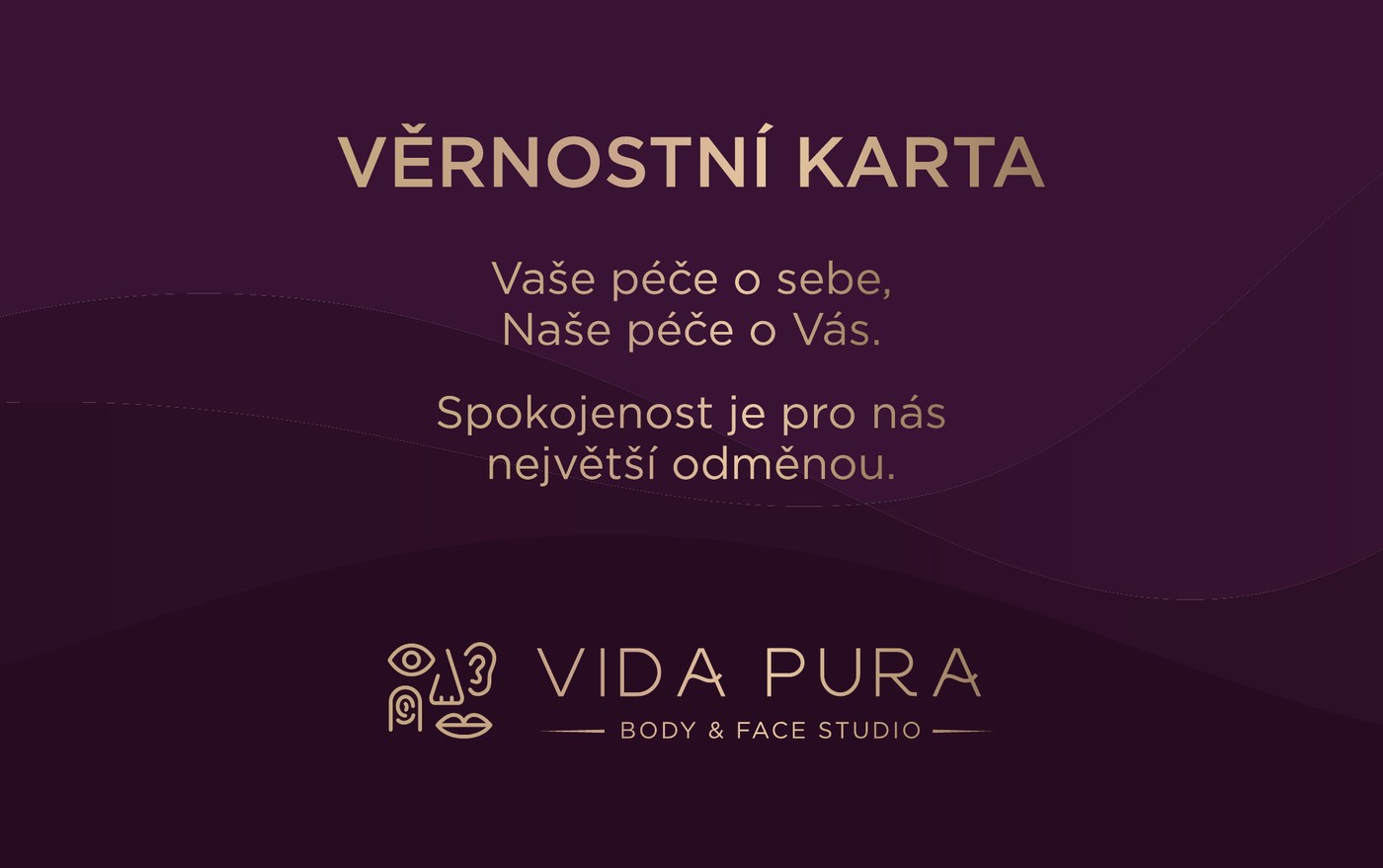 VIDA PURA věrnostní karta – zadní strana